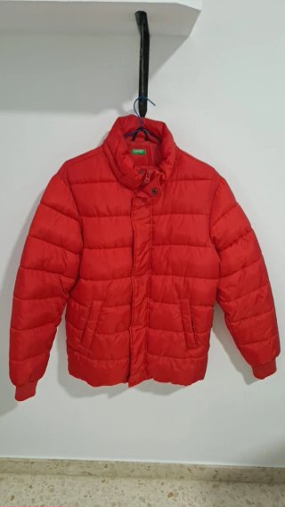 Abrigo Acolchado Rojo Benetton