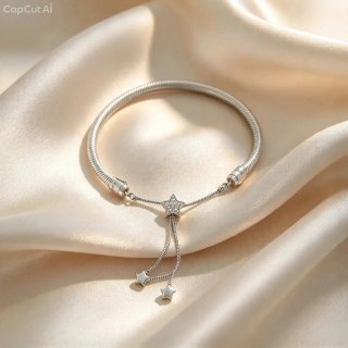 Pulsera Pandora Plata Estrellas Ajustable