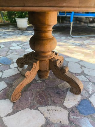 Mesa redonda madera maciza rústica