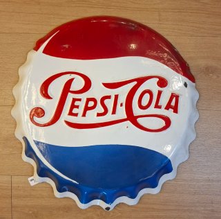 Cartel Metál esmaltado de Pepsi Cola años 50