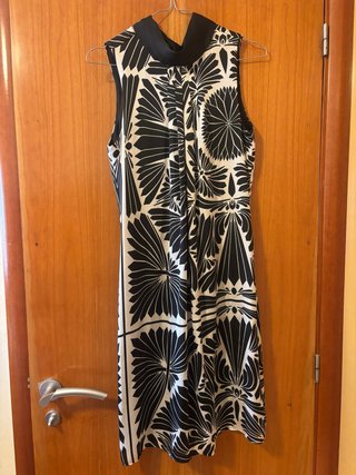 Vestido Zara Estampado Blanco y Negro
