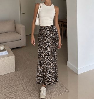 Falda larga estampado animal