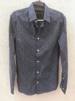 Camisa de hombre estampada azul