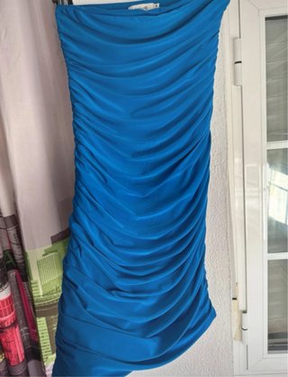 Vestido palabra de honor azul Fórmula Joven T.38