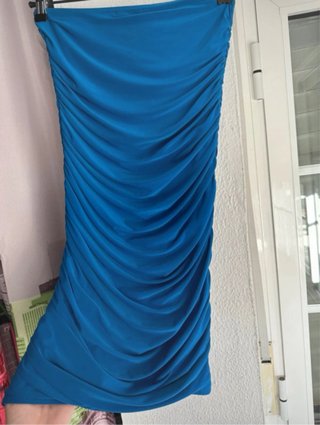 Vestido palabra de honor azul Fórmula Joven T.38