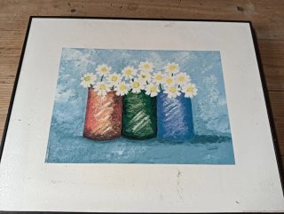 Cuadro de flores en jarrones