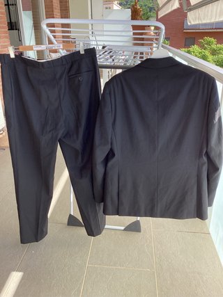 Traje Negro Cardigan Talla 52