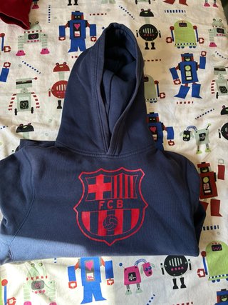 Sudadera FC Barcelona niños azul talla m de 8 a 10