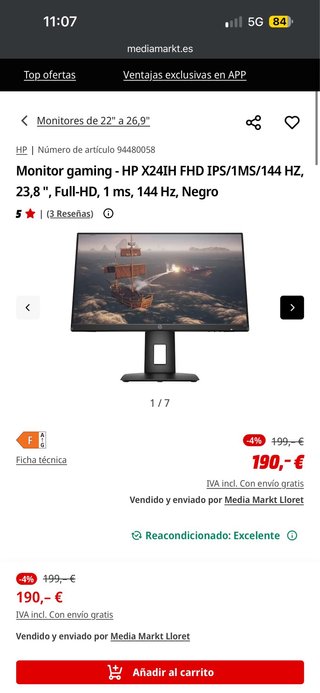 Monitor HP X24ih Nero