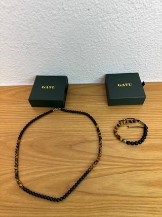 Set Collar + Pulsera Hombre GAVU Piedras Naturales