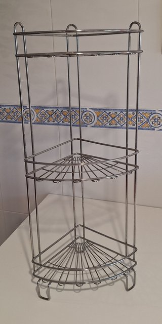 Estantería de Esquina para Baño Metálica 3 baldas