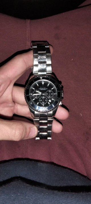 Reloj de Hombre Plateado y Negro