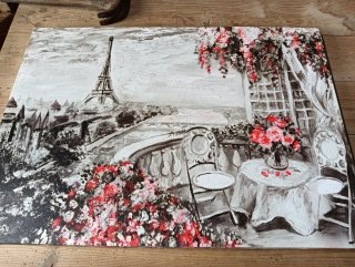 Cuadro Torre Eiffel y flores