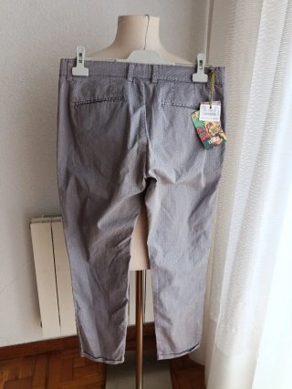 Pantalones Trez Talla 36 Gris Estampado