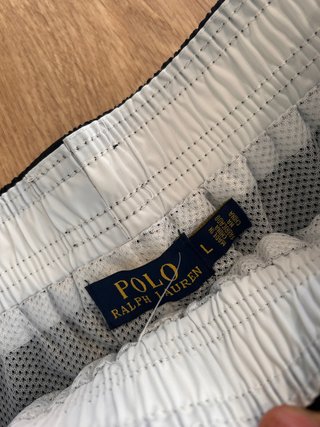 Bañador Ralph Lauren Negro Logo Blanco Talla L