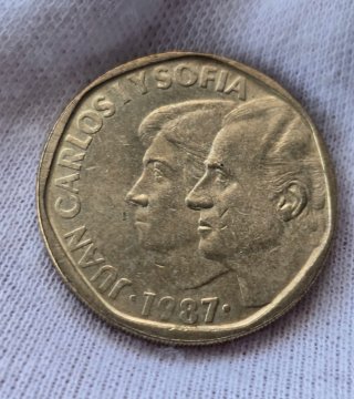 Moneda de 500 pesetas Juan Carlos y Sofía 1987