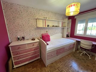 Habitación Juvenil Madera Maciza Rosa y Blanco