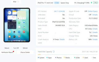 iPad Pro 11 3ª Gen M1 512GB WiFi+Cellular bat 98%