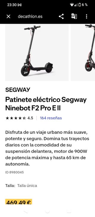 Patinete Segway Ninebot PRO 2
