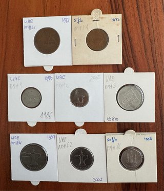 Lote 8 monedas Emiratos Árabes Unidos