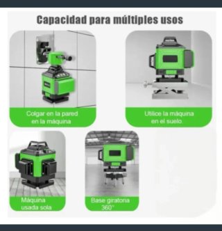 Nivel Láser 4D 16 Líneas Autonivelante Accesorios