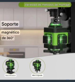 Nivel Láser 4D 16 Líneas Autonivelante Accesorios