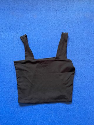 Top negro acanalado AMISU talla L