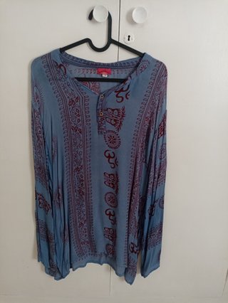 Camisa Estampada Azul Talla S-M