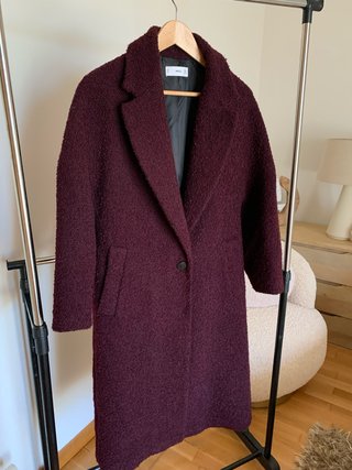 Abrigo Mango vino Texturizado