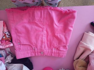 Falda vaquera rosa de niña talla de 4a5