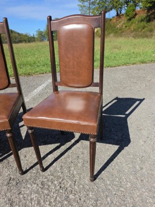 4 Sedie Vintage Stile Luigi XVI Marroni