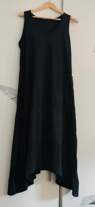 Vestido negro de algodón