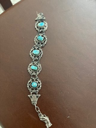 Bracciale Argento e Piombo con Pietre Blu