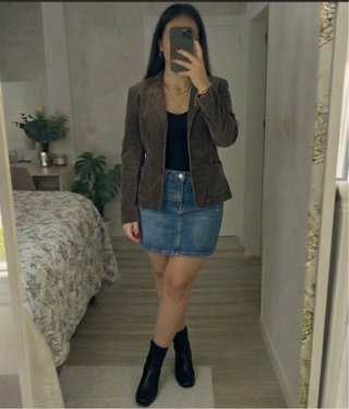 Blazer Americana marrón estilo pana Talla 42