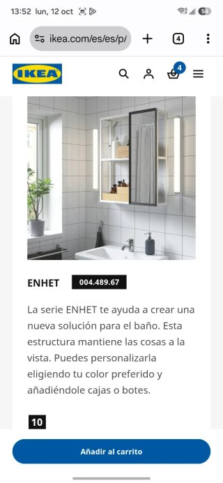 Scaffale a parete IKEA Enhet bianco
