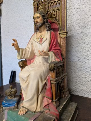 Sagrado Corazón entronizado antiguo