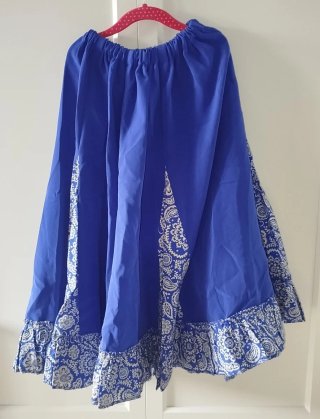 Falda de Flamenco Azul y Blanca y talla 4/5 años