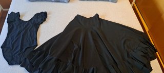 Conjunto de Body y Falda Flamenca Negro. 10 años