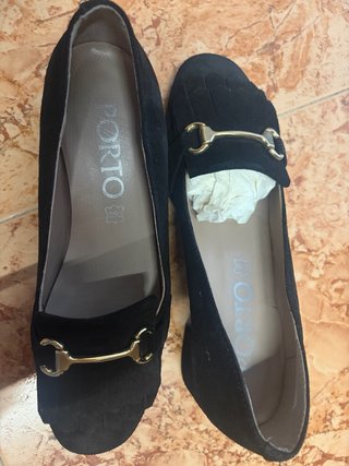 Zapatos de vestir negros Porto tacón grueso