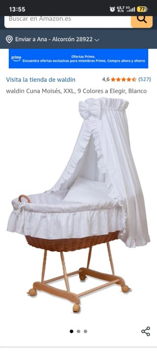 Cuna Moisés Waldin XXL Blanca