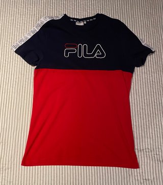 Camiseta Fila Hombre Azul y Rojo