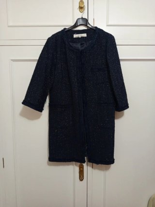 Abrigo o chaqueta de verano mujer negro plateado