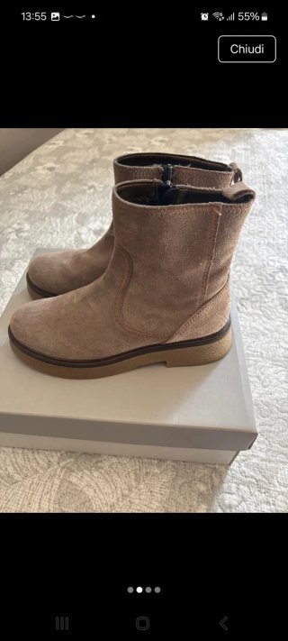 Stivaletti donna camoscio beige n.37