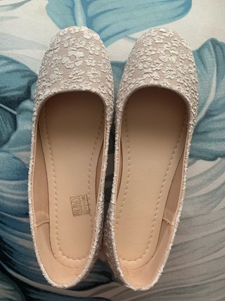 Bailarinas beige/blancas talla 37 sin estrenar