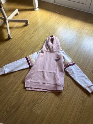Sudadera Zara rosa y beige talla 13-14