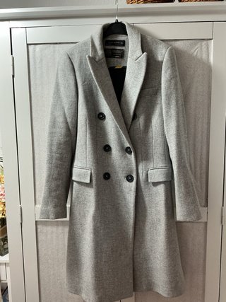 Abrigo de lana gris Zara