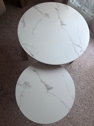 Set de 2 Mesas Auxiliares Efecto Mármol