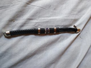 Pulsera Cuero Trenzado Plata