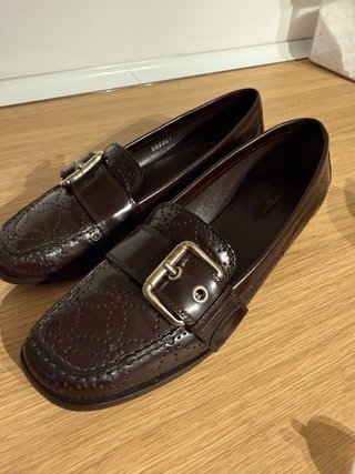 Mocasines Louis Vuitton Piel Marrón Hebilla