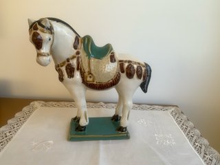 Caballo de Cerámica vintage Estilo Dinastía Tang.